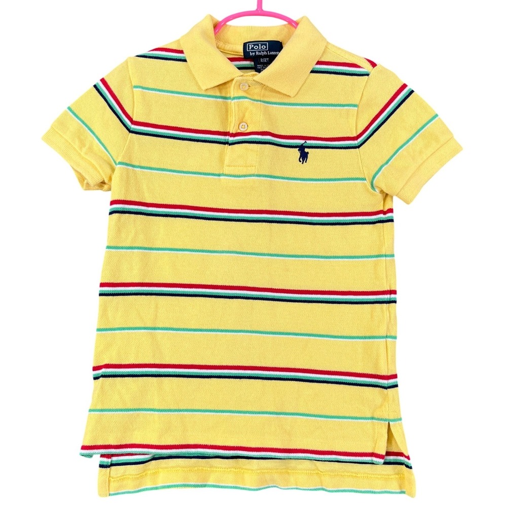 Polo Ralph Lauren Shirt Kids 2T Striped Pique Short Sleeve Casual Wear